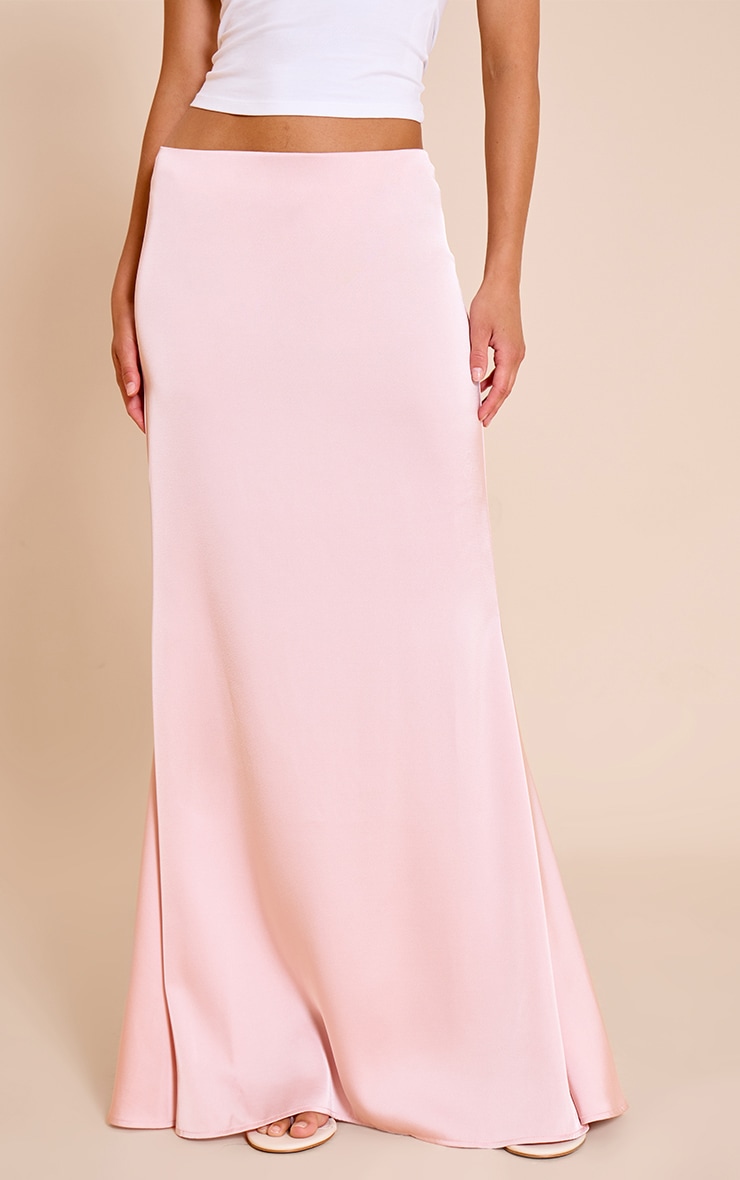 Pink Satin Floaty Maxi Skirt image 4