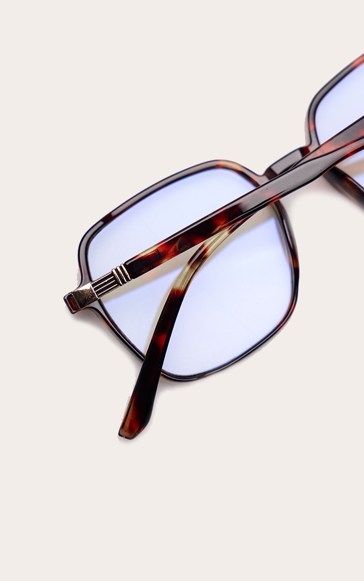 Tortoiseshell Oversized Square Blue Light Readers image 4