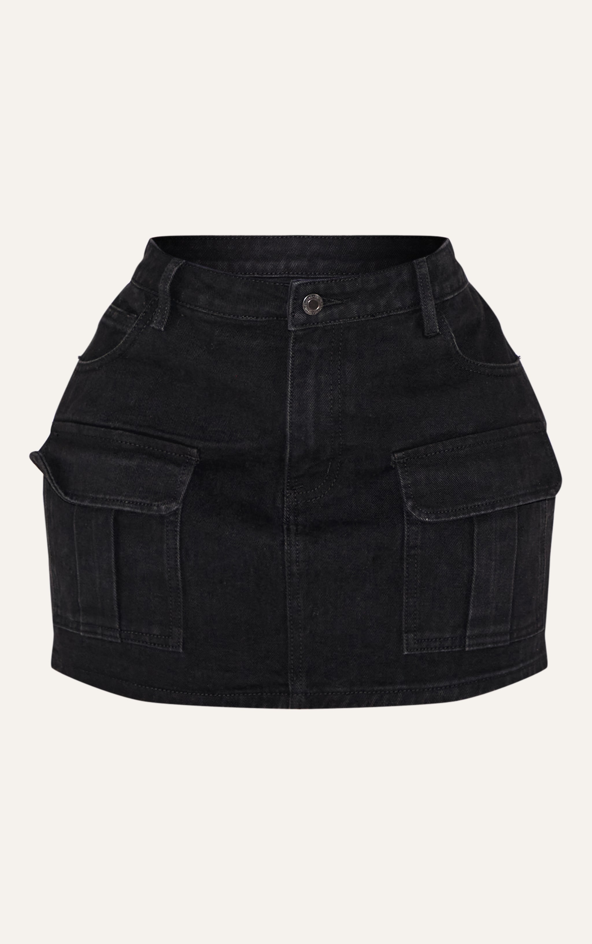 Shape Micro jupe en jean noir à taille basse image 6