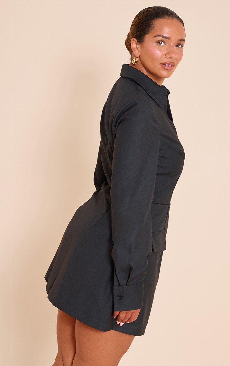 Shape Black Tailored A-line Shirt Dress image 2
