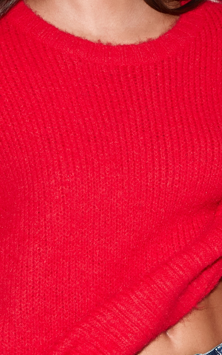 Pull oversize côtelé rouge image 4