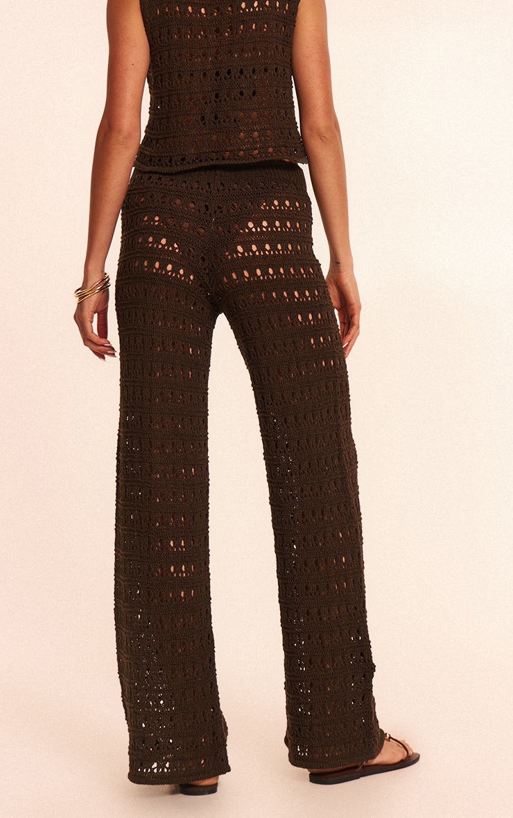 Chocolate Crochet Wide Leg Beach Pants image 3