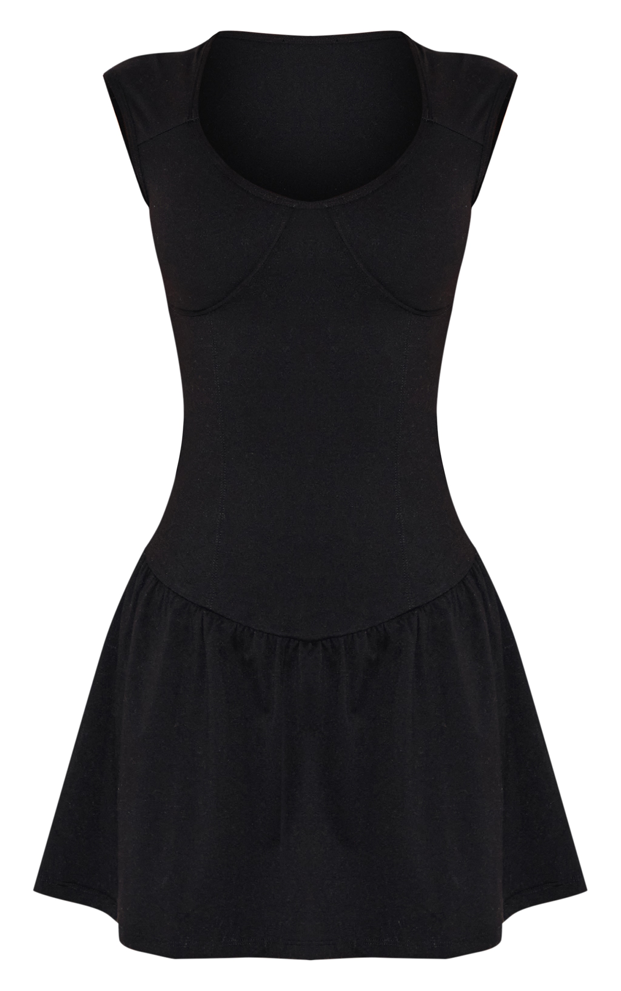 Petite Black Snatched Sculpt Sleeveless Mini Dress image 5