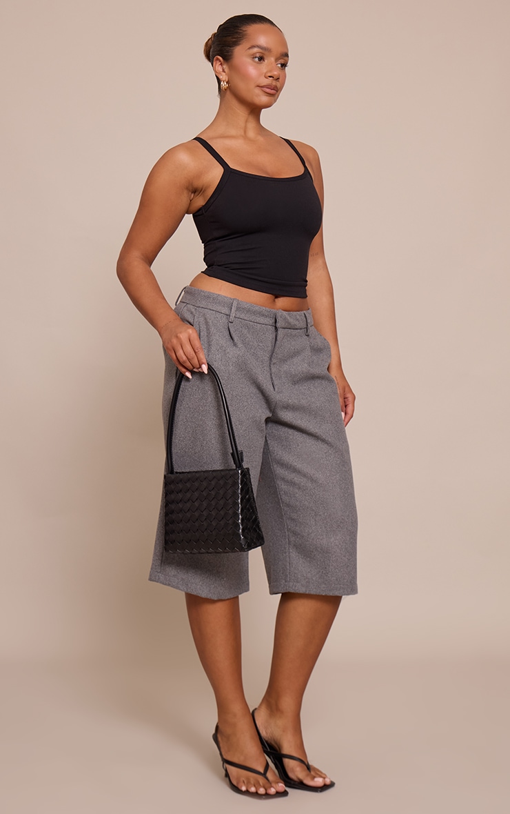 Shape Charcoal Wool-Look Long Line Shorts image 4