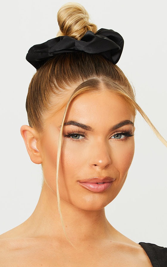 Black Satin Scrunchie