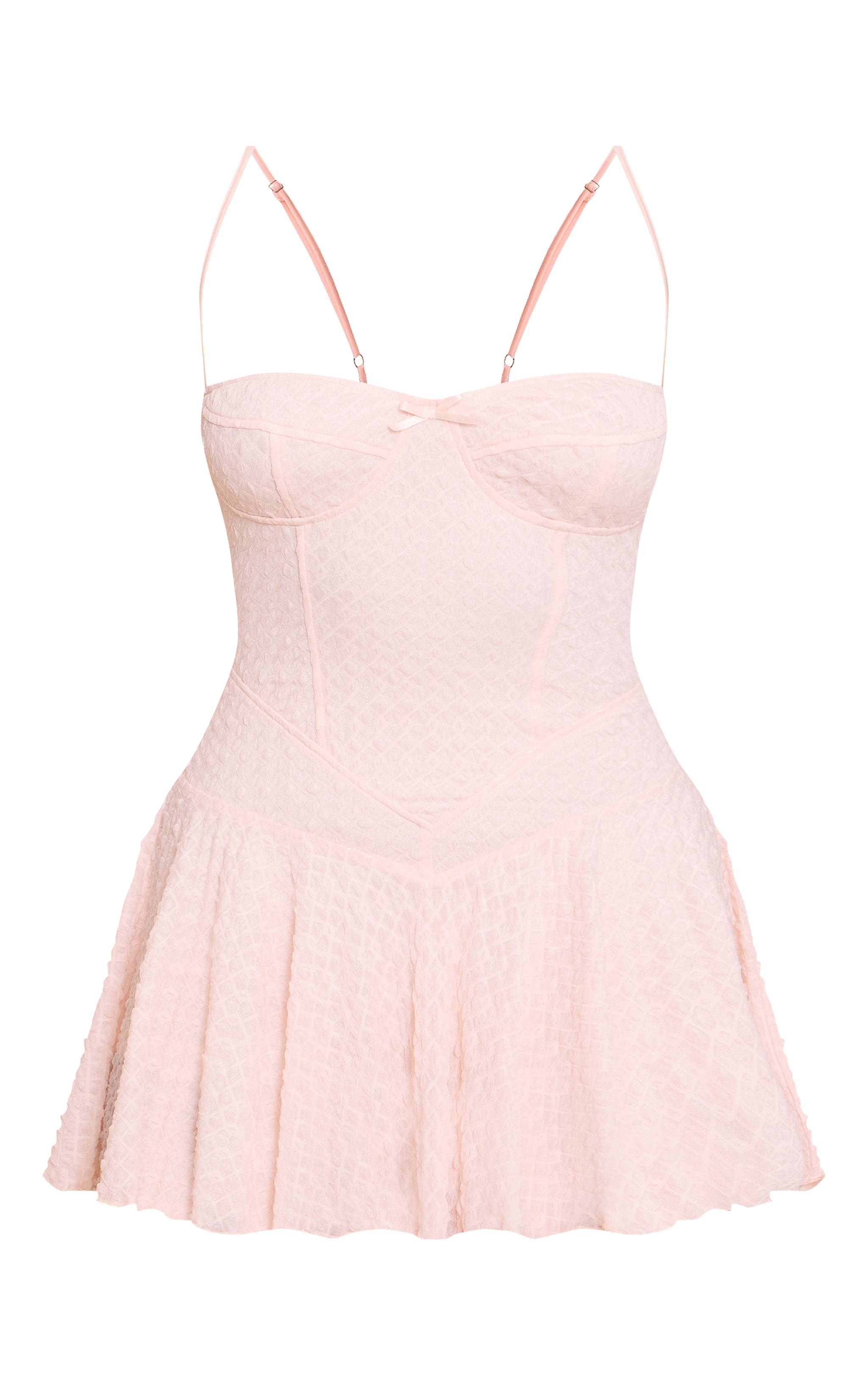 Pink Textured Lace Strappy Skort Floaty Romper image 5