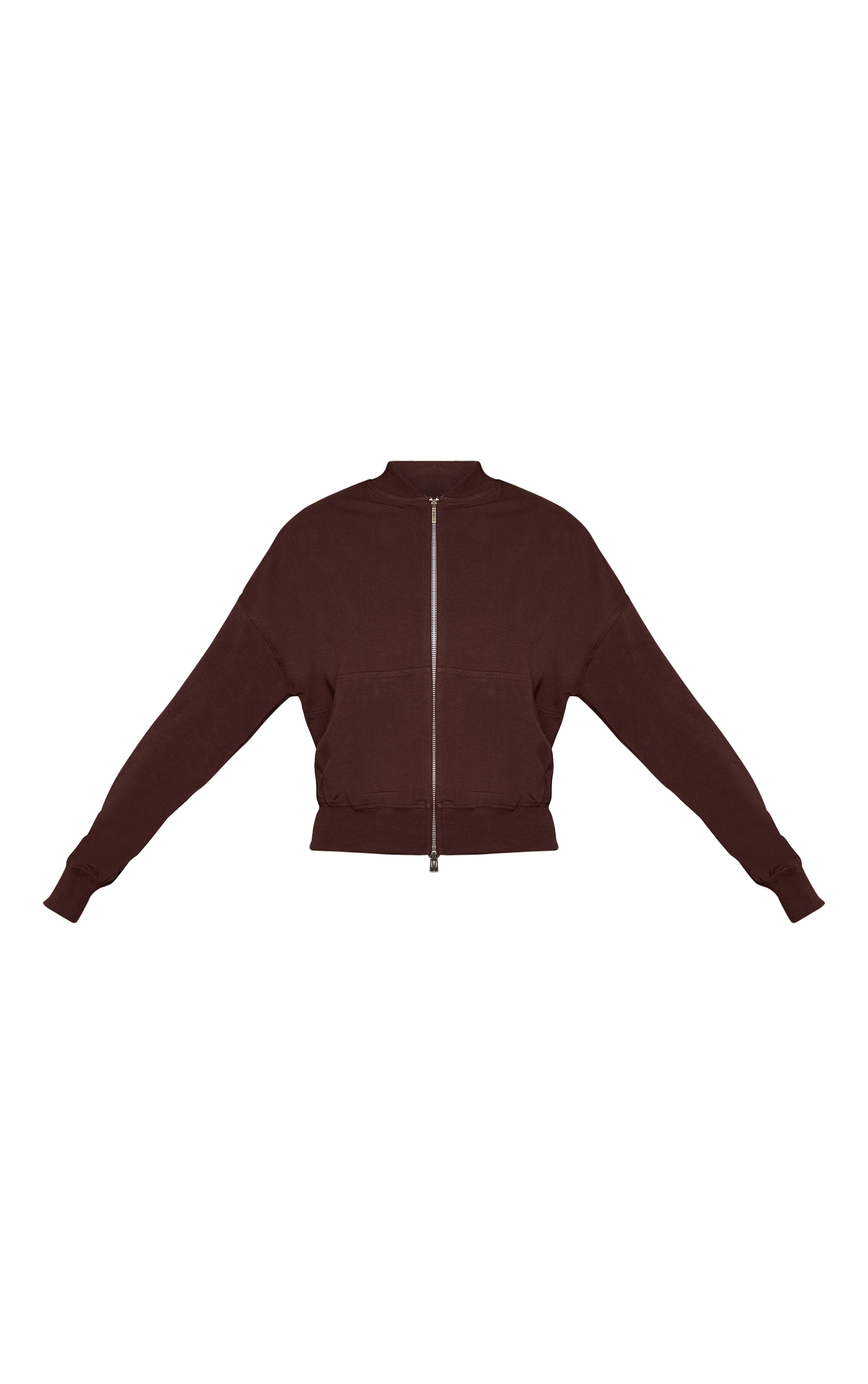 Chocolate Casual Zip Through Bomber image 5