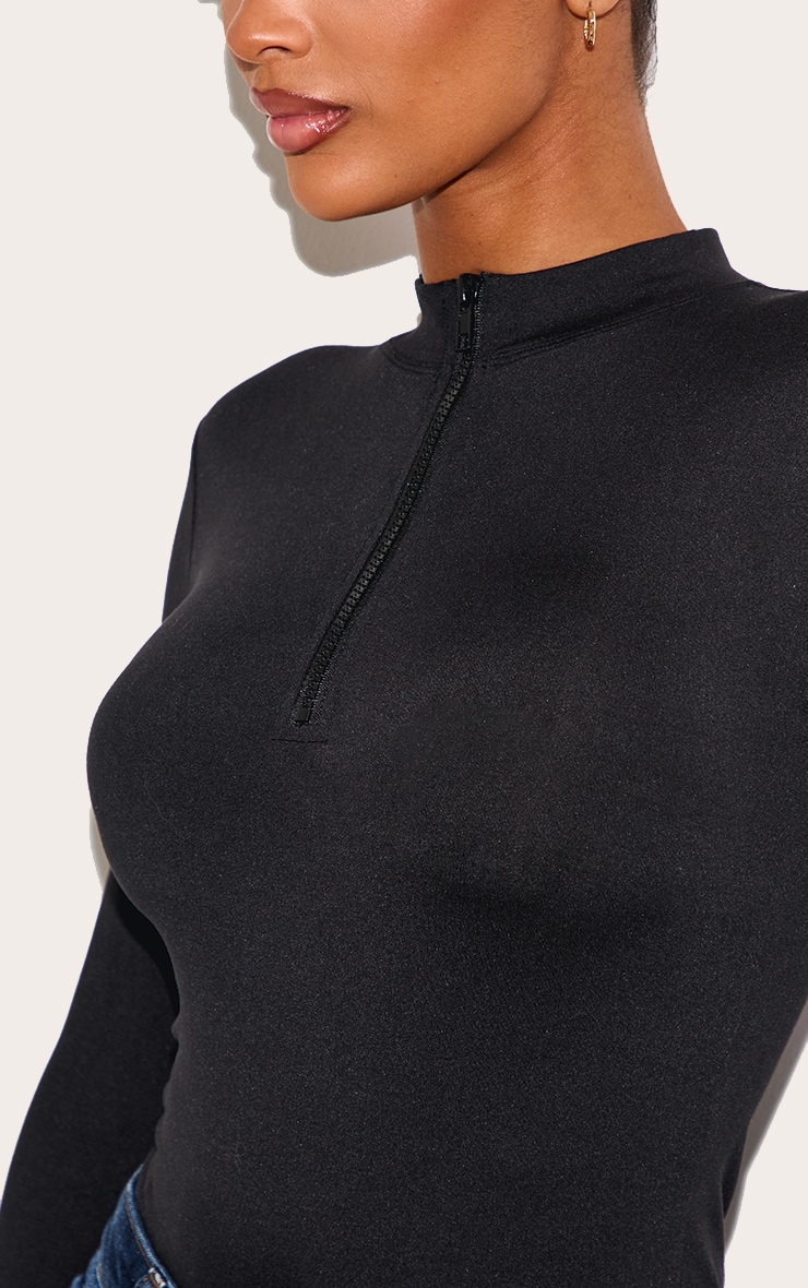 Shape Black Sculpt High Neck Zip Through Bodysuit image 4