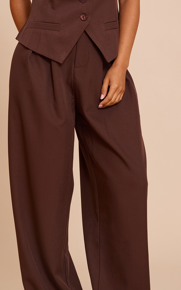 Petite Chocolate Tailored High Waist Wide Leg Pants image 4