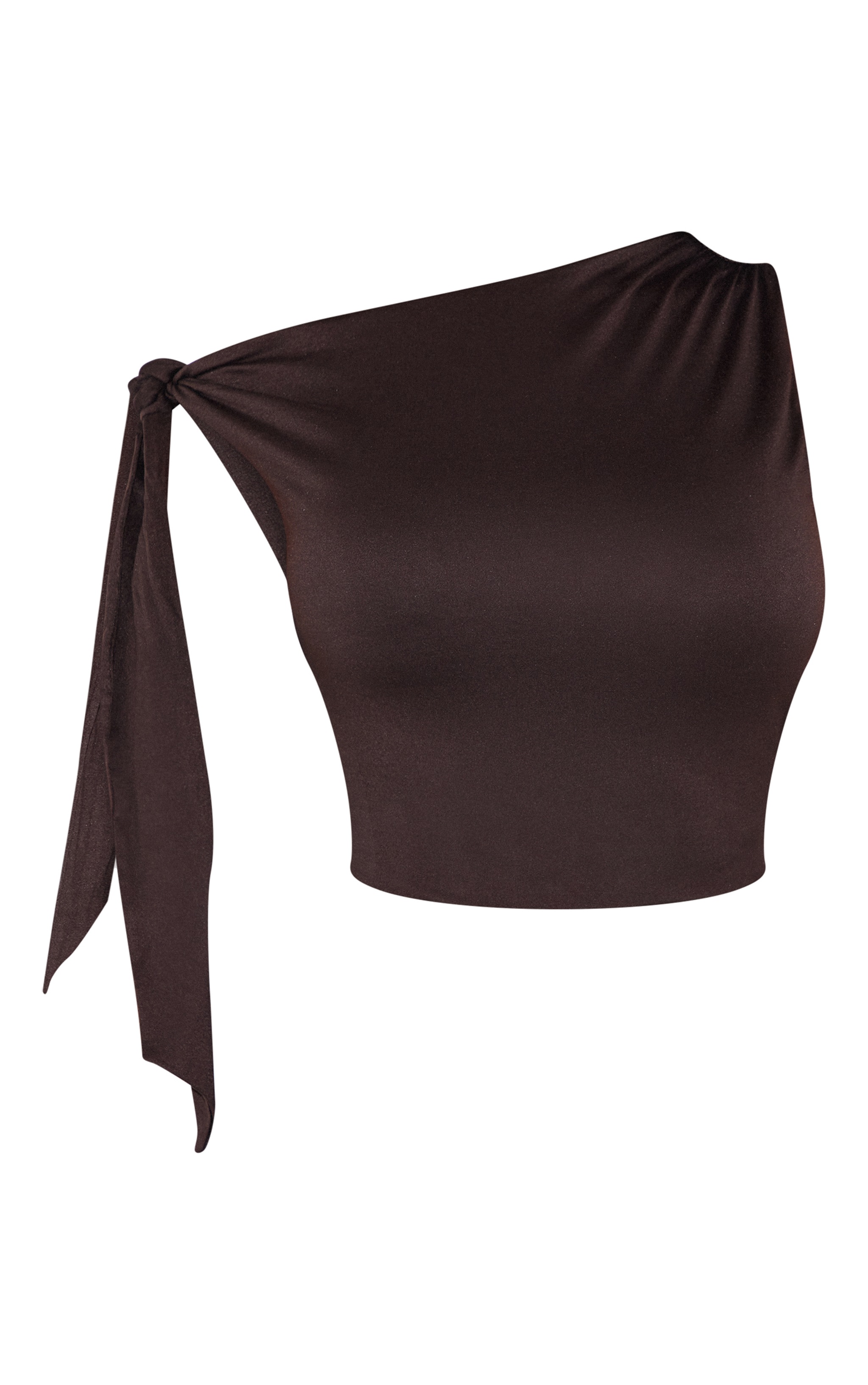 Shape Chocolate Super Soft Off Shoulder Tie Side Top image 5