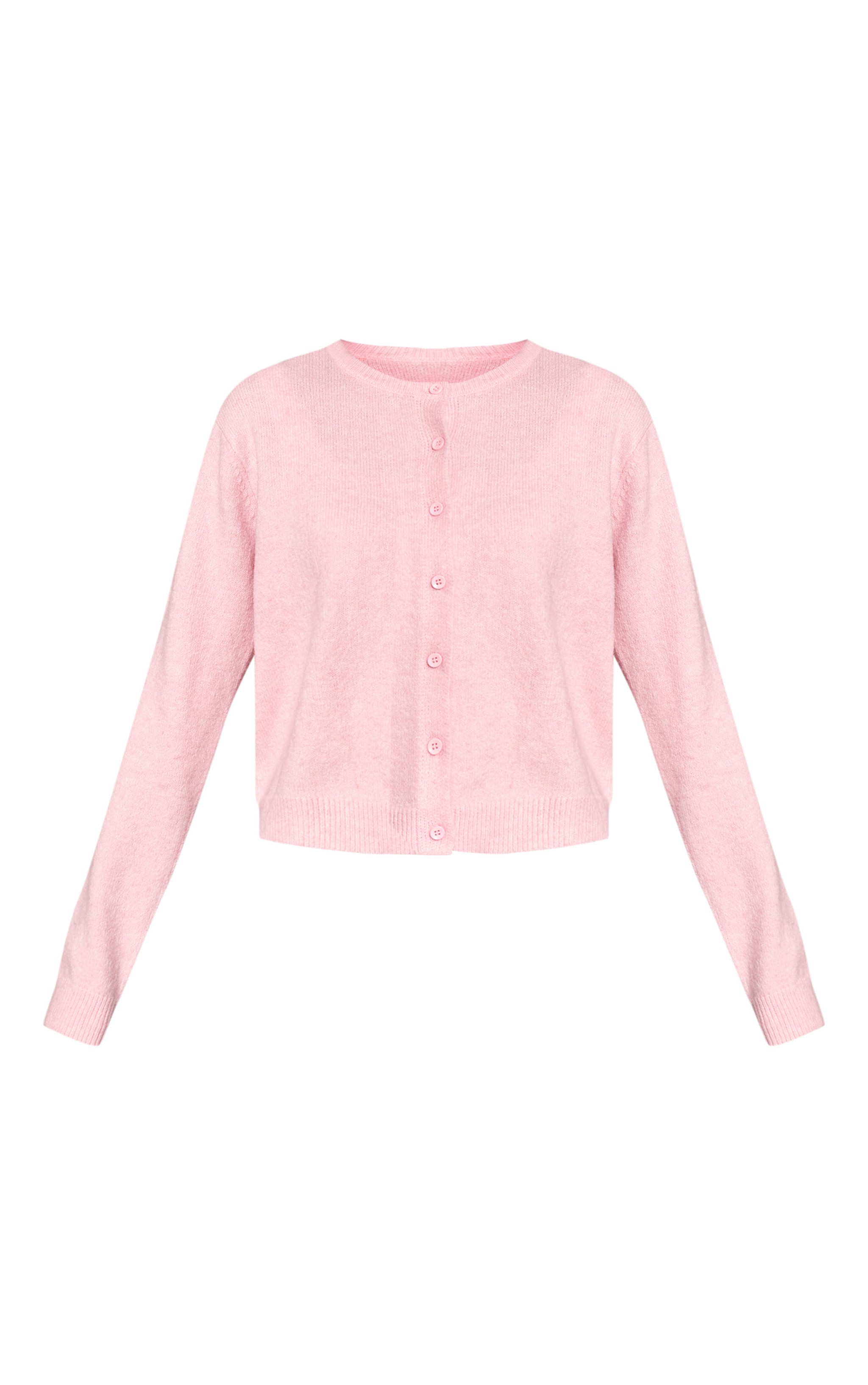 Pink Crew Neck Knit Cardigan image 5