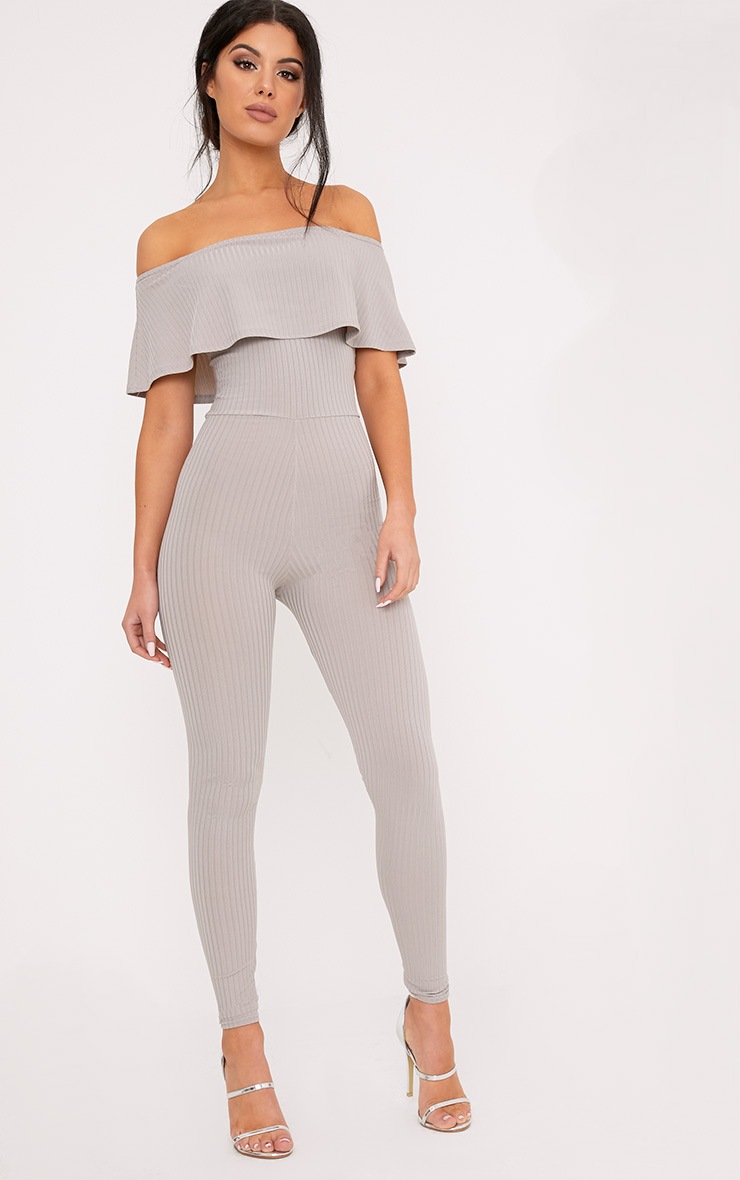 grey bardot jumpsuit
