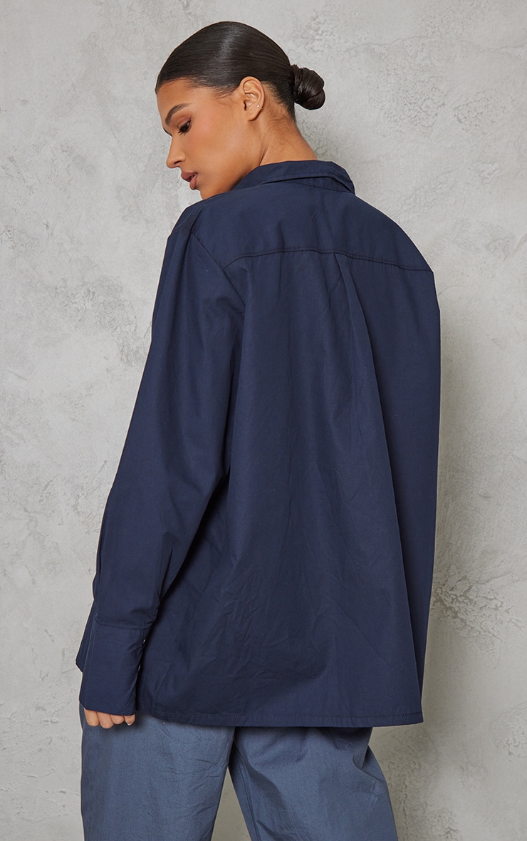 Navy Heavy Cotton Oversize Shirt image 2