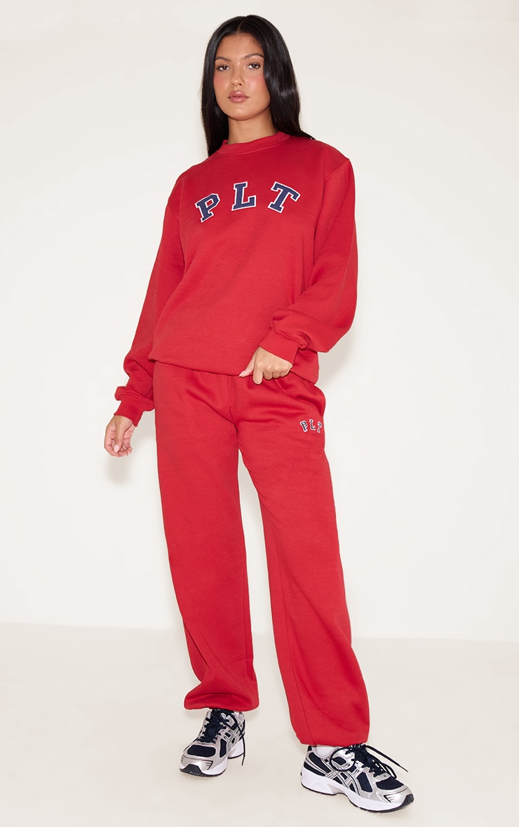 Red Logo Oversized Crew Sweatshirt image 3