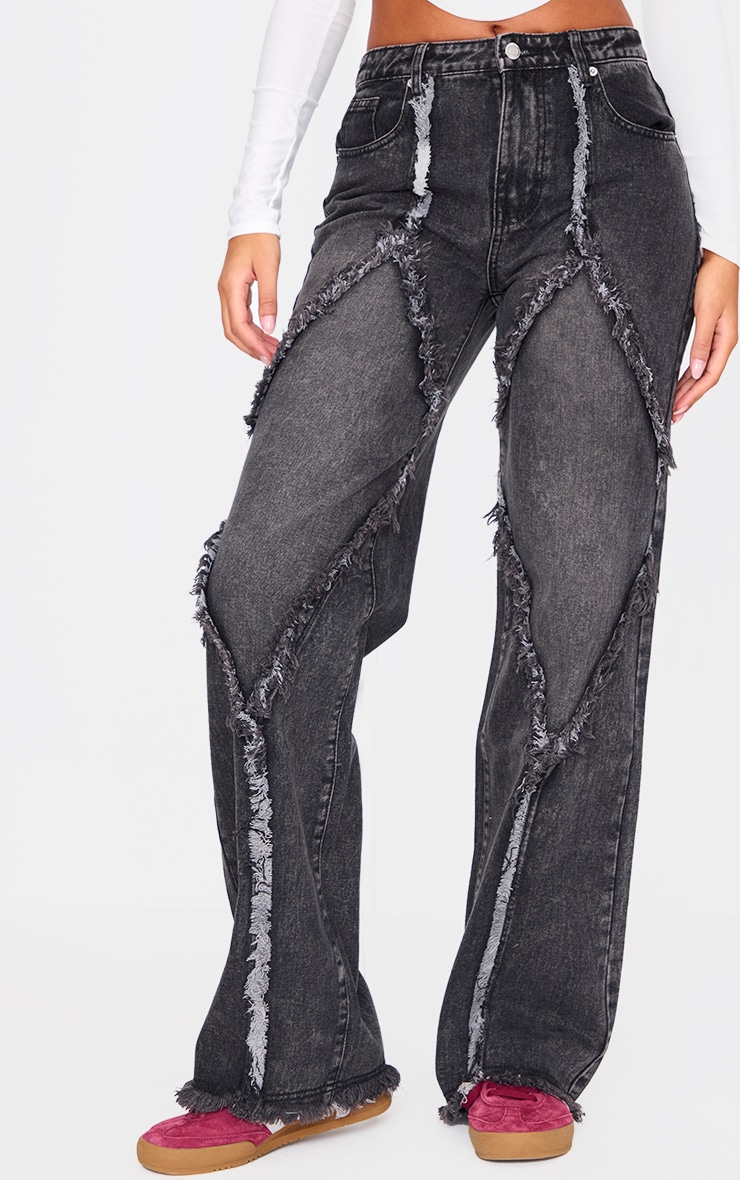 【KOOLOSET】Snap Wide Black Washed Denim Snap Wide Black Washed Denim (1color) - kooloset