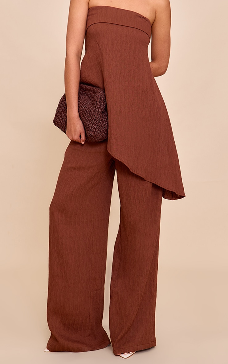 Chocolate Textured Wide Leg Pant image 2