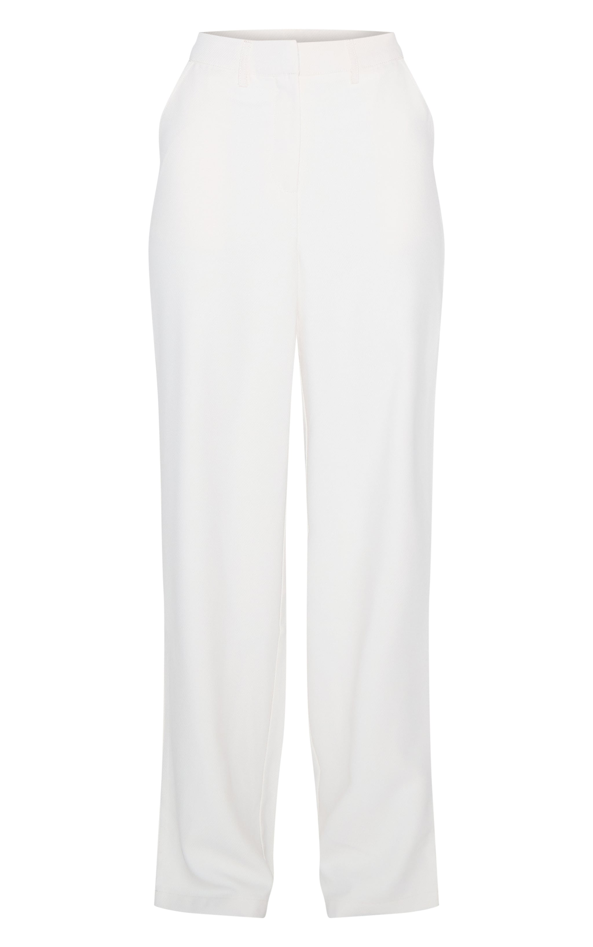 Pantalon de tailleur droit crème deluxe texturé à détail coutures image 5
