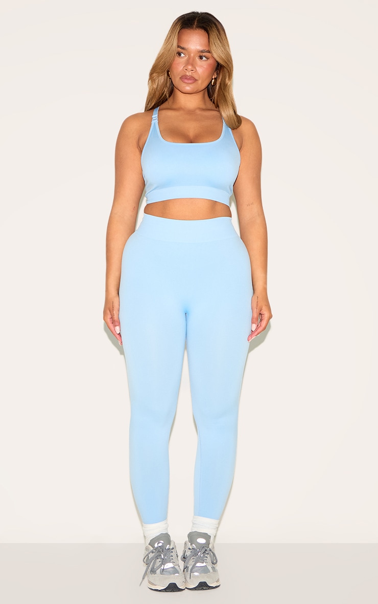 Shape Sky Blue Seamless Active Cupped Sports Bra image 3