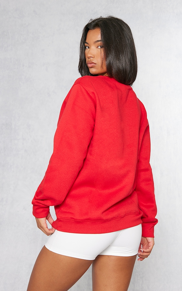 Oversized Red Sweatshirt Tops PrettyLittleThing USA