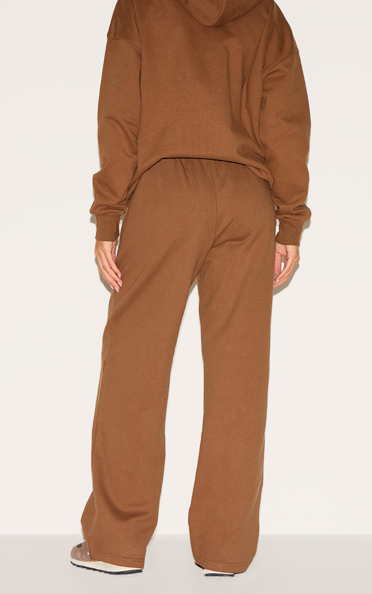 PRETTYLITTLETHING Taupe Premium Embossed Wide Leg Sweatpants image 3