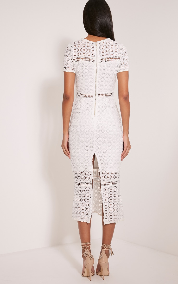 Midira White Crochet Lace Midi Dress PrettyLittleThing