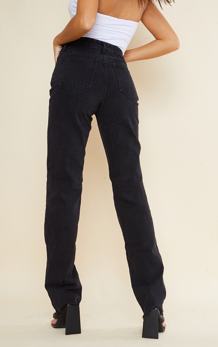 Tall Washed Black Long Leg Straight Leg Jeans image 3