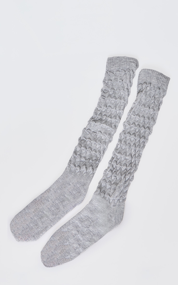 Grey Slouchy Knitted Socks image 3