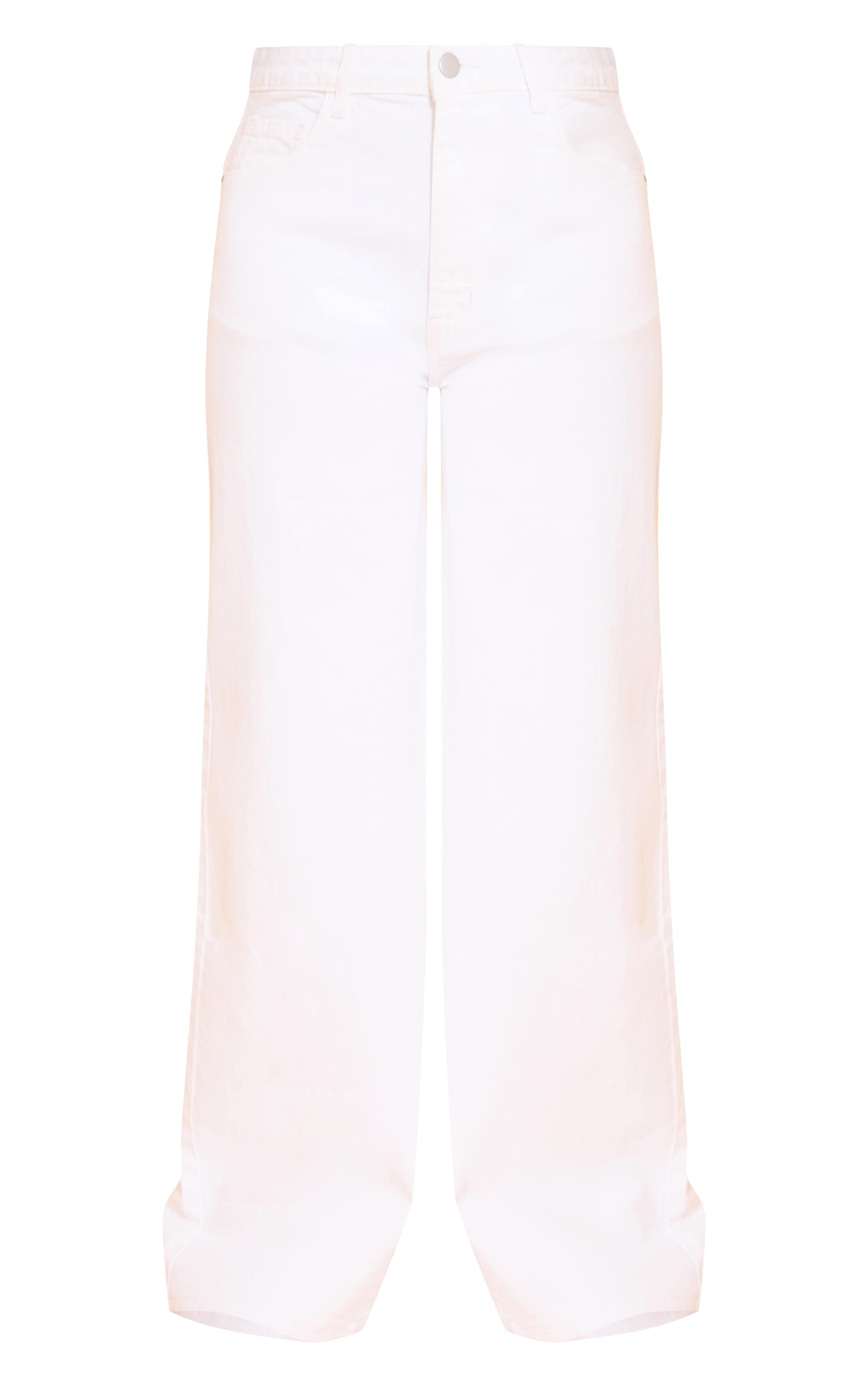 White Mid Rise Straight Leg Jean image 5