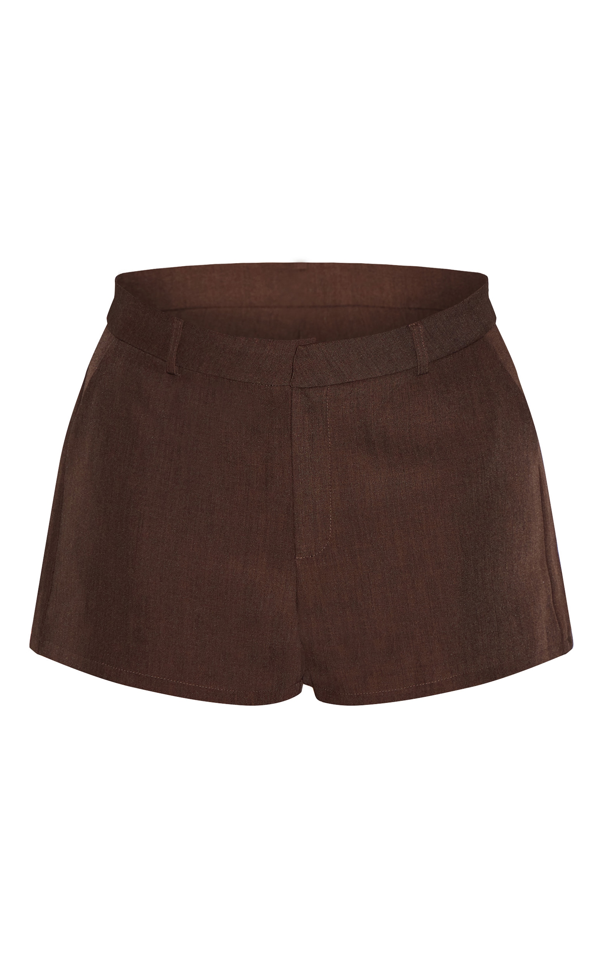 Plus Deep Chocolate Tailored Mid Rise Shorts image 6