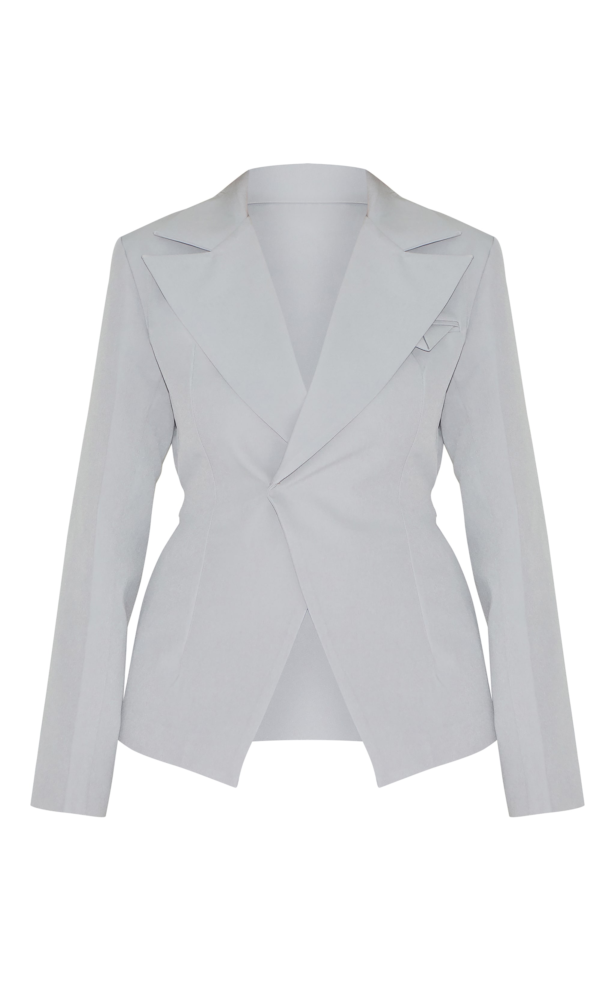 Shape Light Grey Tailored Asym Cross Over Adjustable Waist Blazer image 5