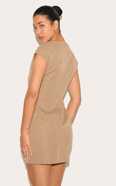 Loose Fit Midi Dress With Mushroom Edging