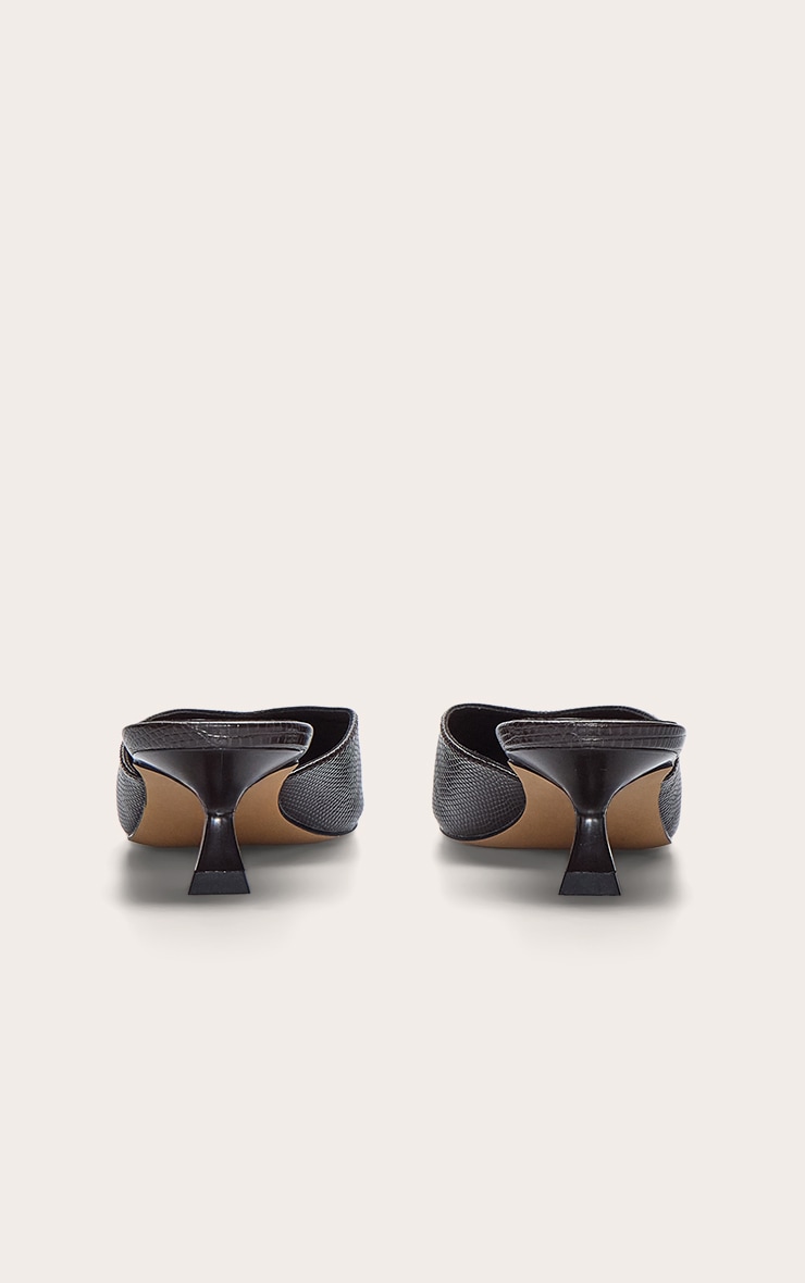 Chocolate Snake Point Toe Low Heel Mules image 4