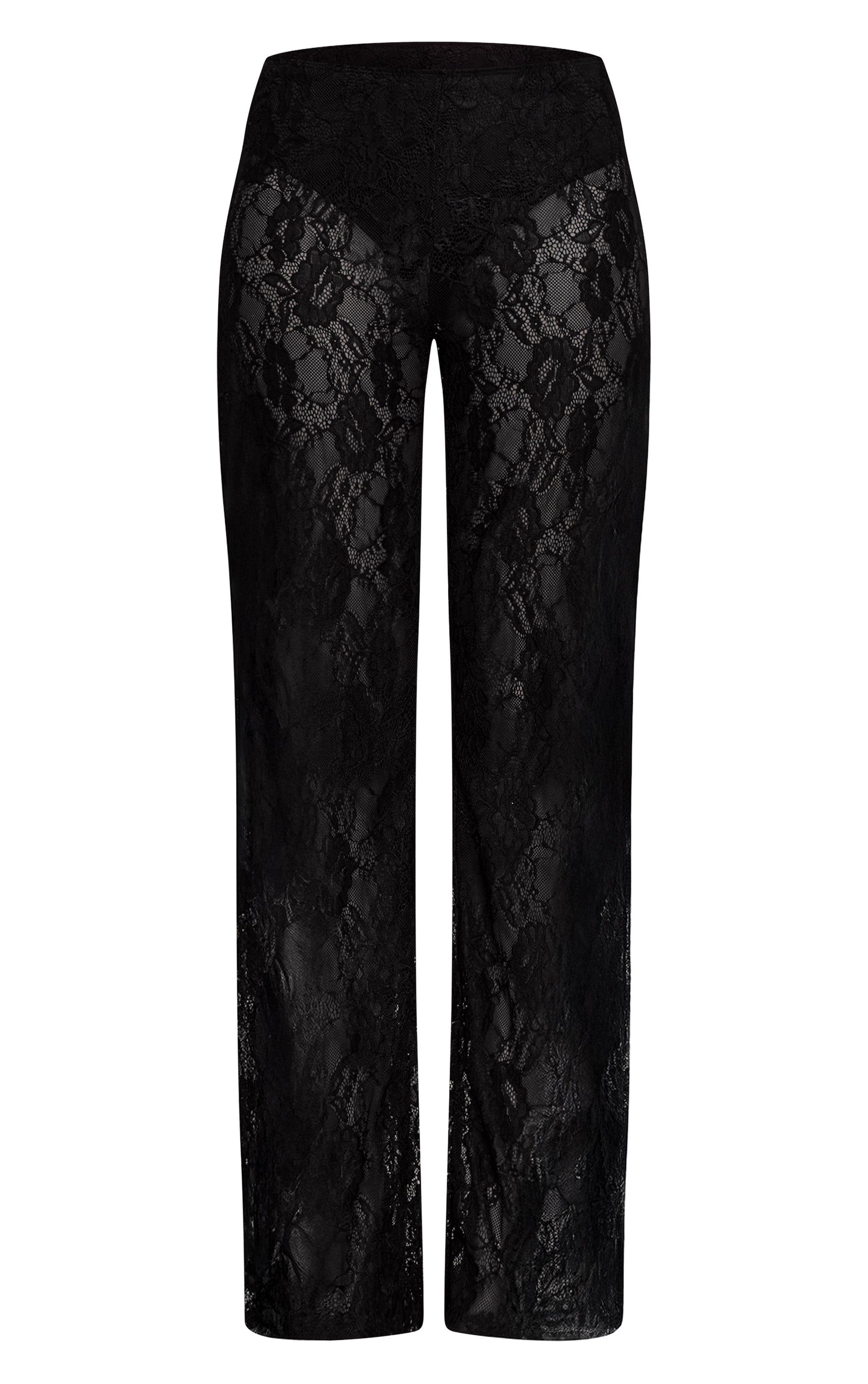 Black Lace Straight Leg Pant image 5