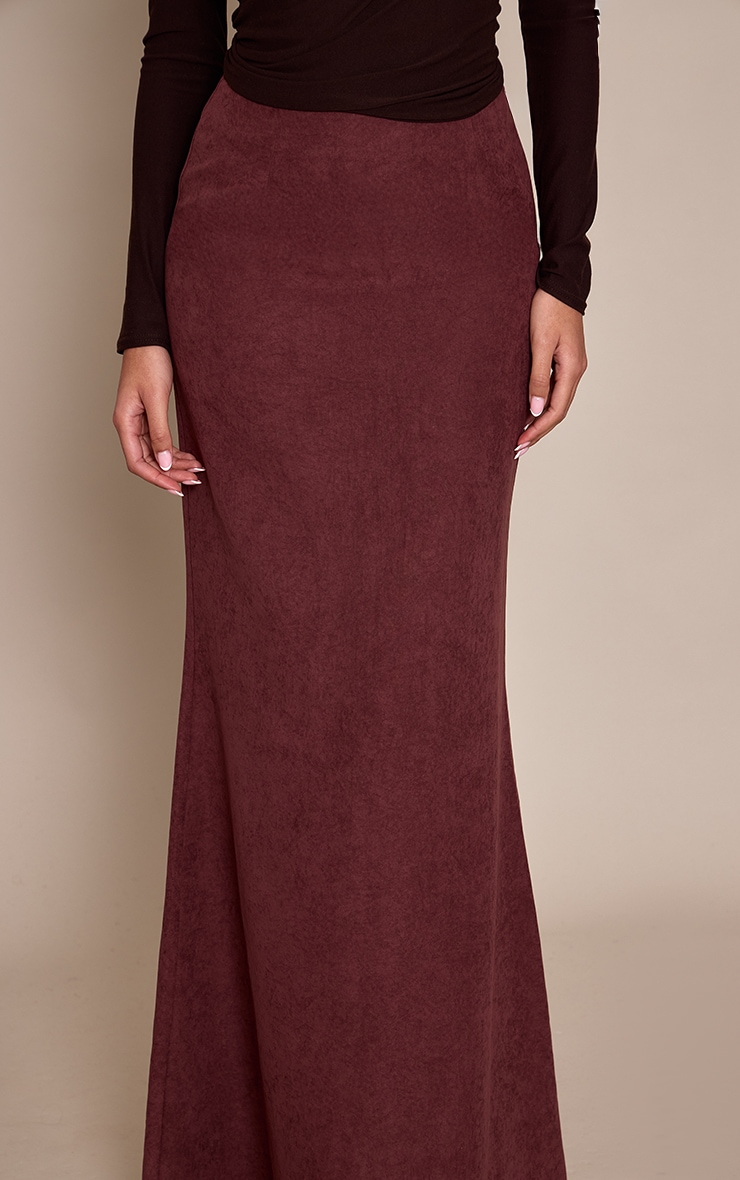 Tall Deep Burgundy Peachskin Fishtale Maxi Skirt image 4