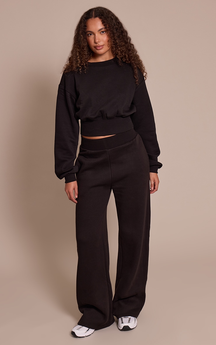 Tall Black Cropped Oversized Sweatshirt image 3
