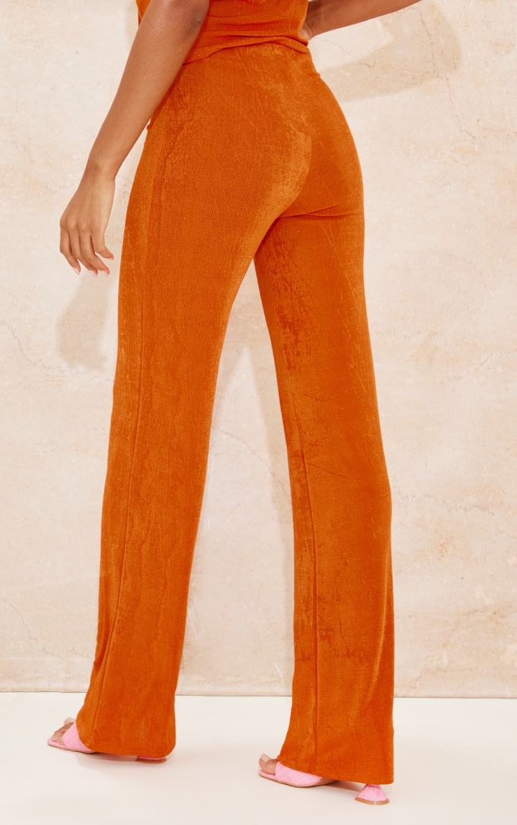 Rust Acetate Slinky High Waist Wide Leg Pants image 3