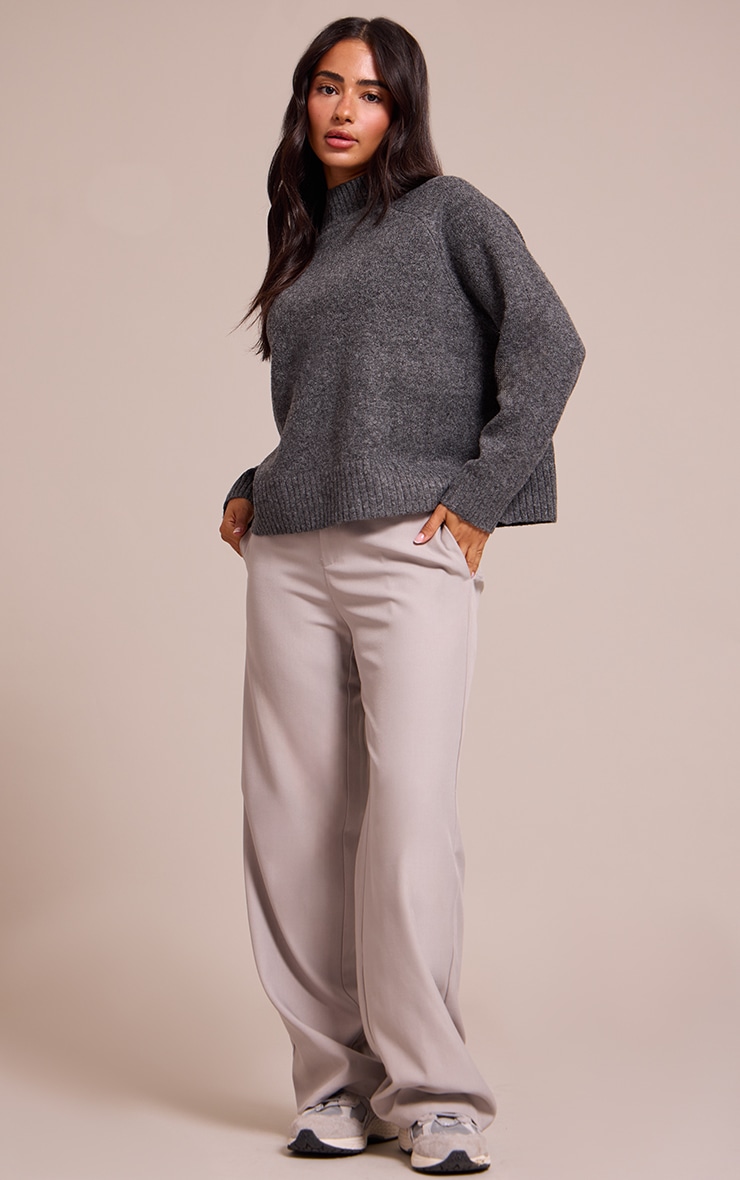 Petite Charcoal Knit Turtleneck Sweater image 3