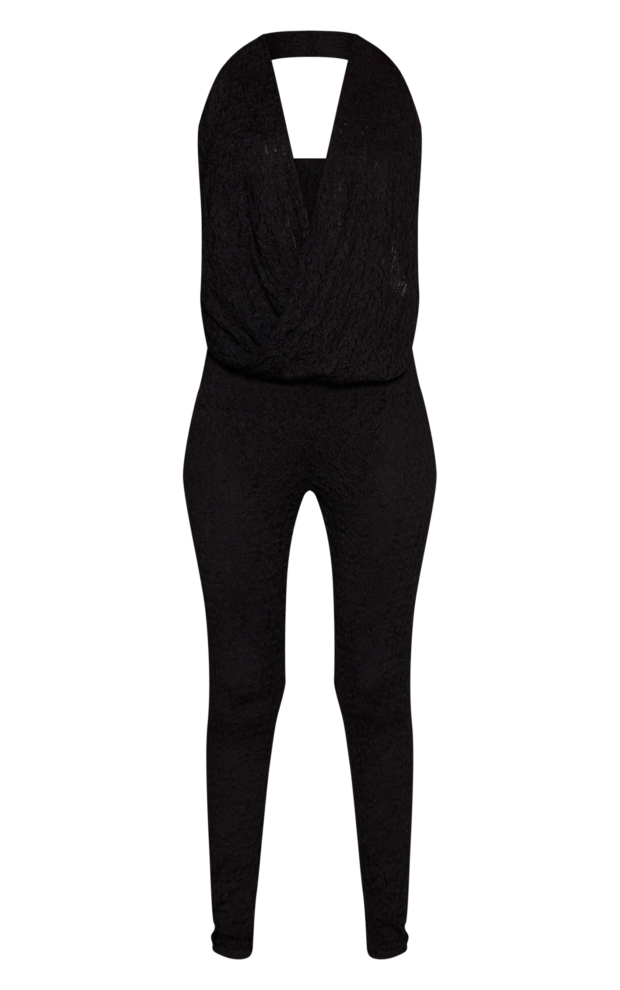 Black Lace Deep Cowl Jumpsuit image 5