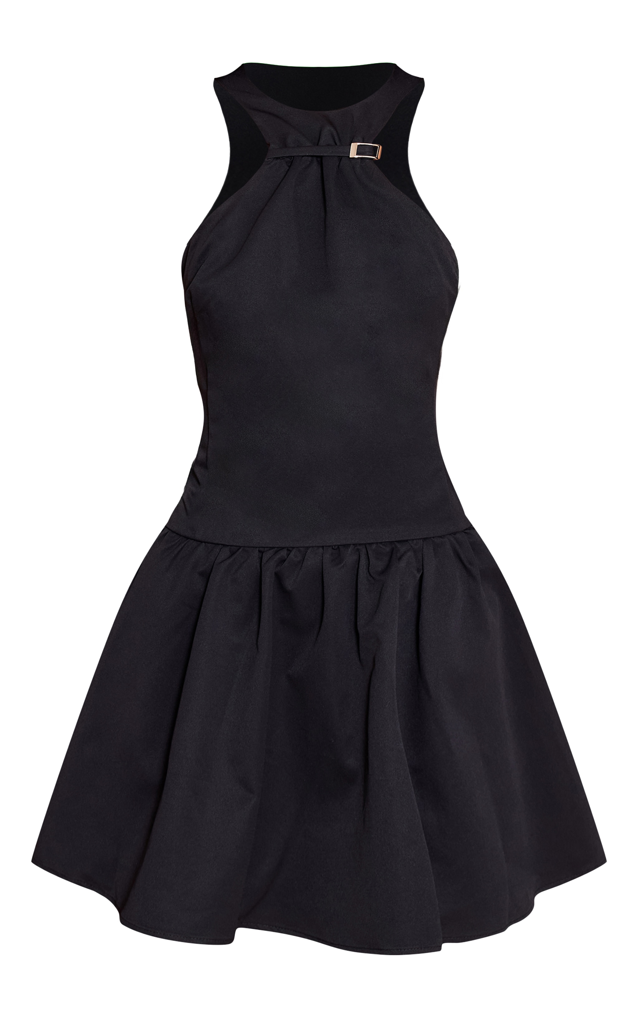 Black Belt Detail Sleeveless Pleated Shift Dress image 5