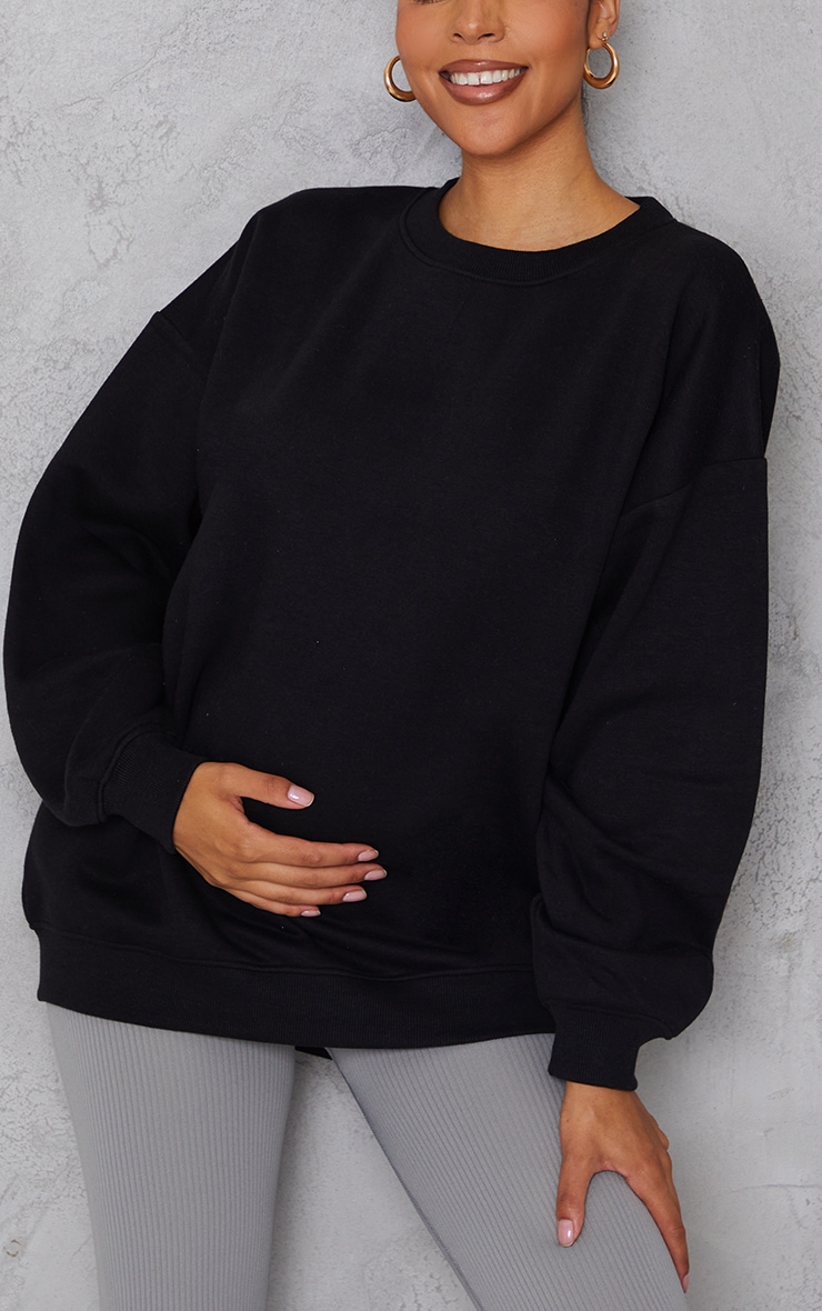 Maternity Black Basic Ultimate Sweatshirt image 4