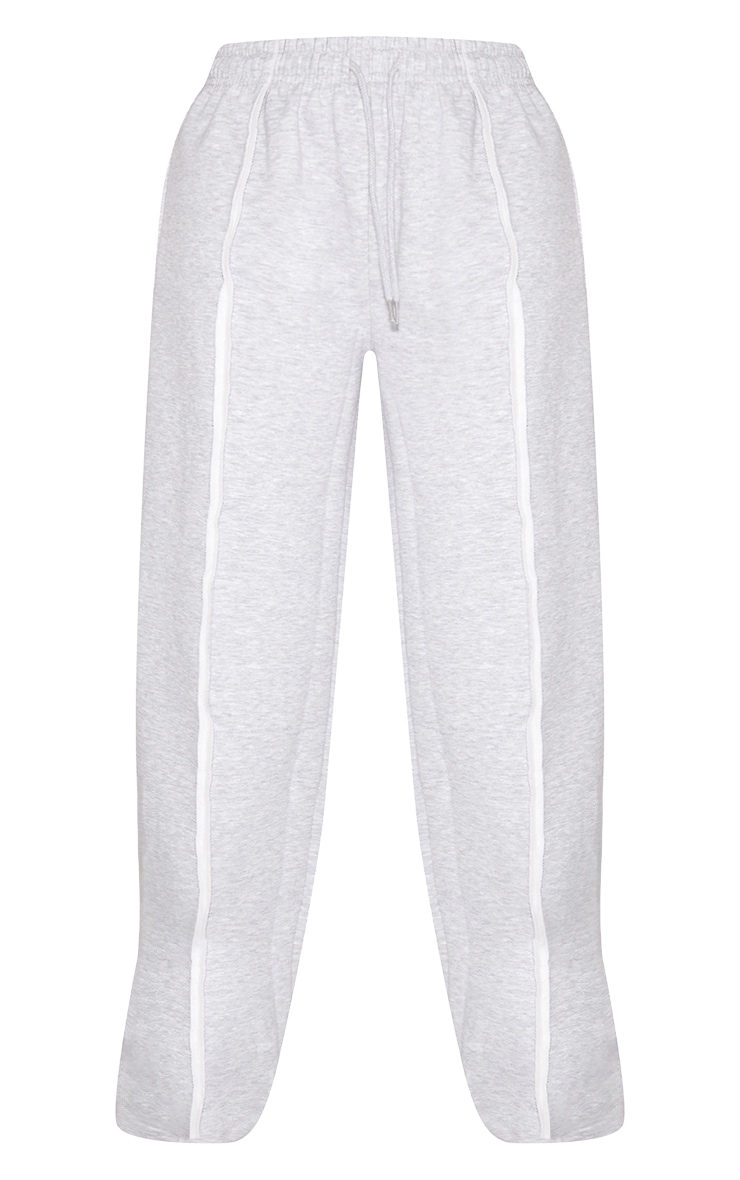 Ash Grey Oversized Wide Leg Seam Detail Sweatpants image 5