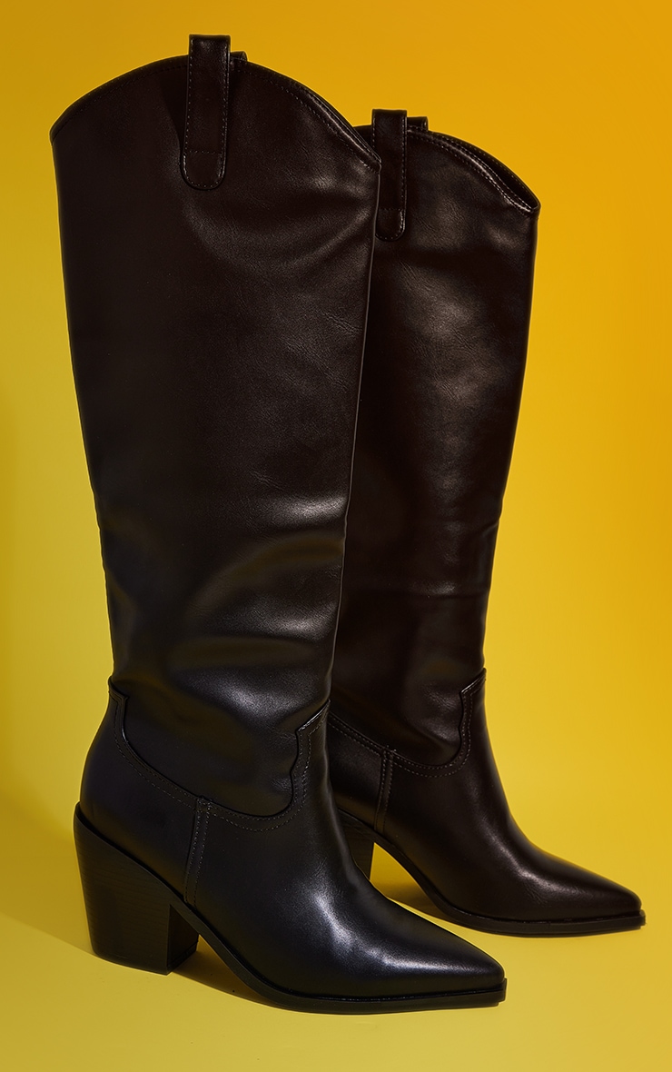 Bottes mimollet noires style western. PrettyLittleThing FR