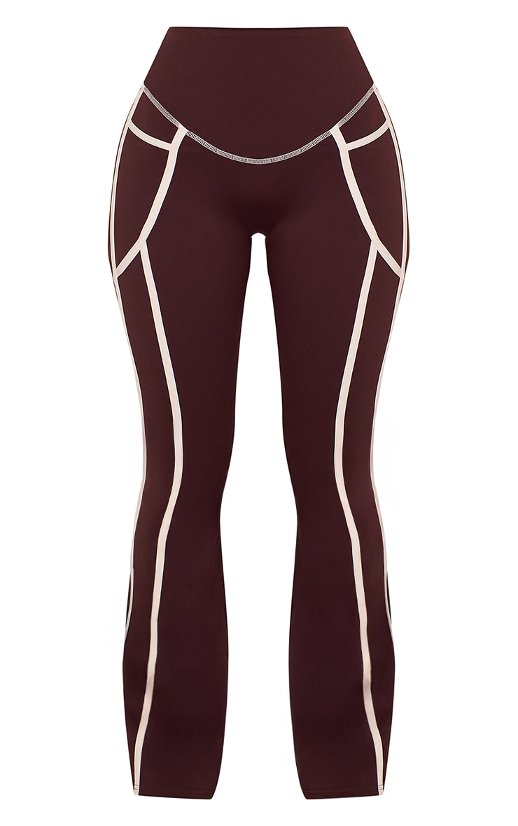 Petite PLT Chocolate Sculpt Contrast Piping Pocket Detail Yoga Flares image 5