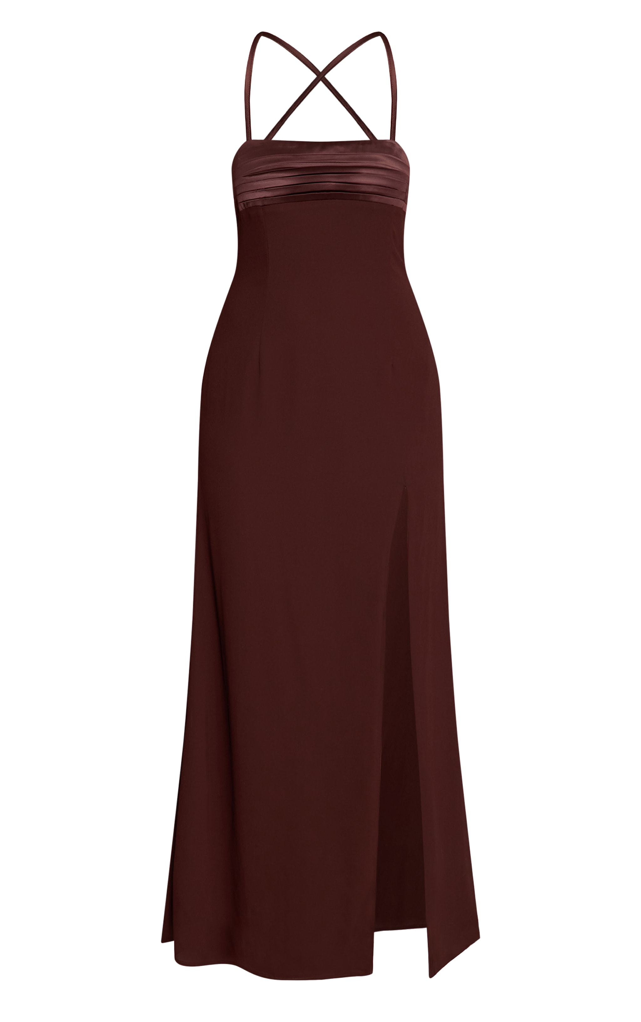 Chocolate Chiffon Tie Back Maxi Dress image 5