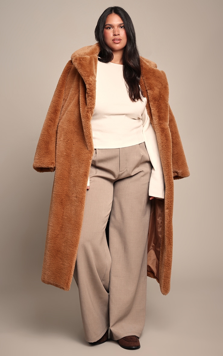 Plus Cream Cocoon Sleeve Cinched Long Sleeve T Shirt image 3