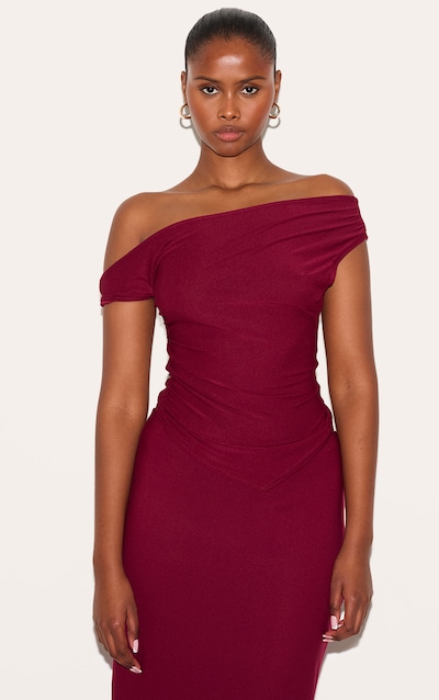 Burgundy Soft Touch Sleeveless Asymmetric Top