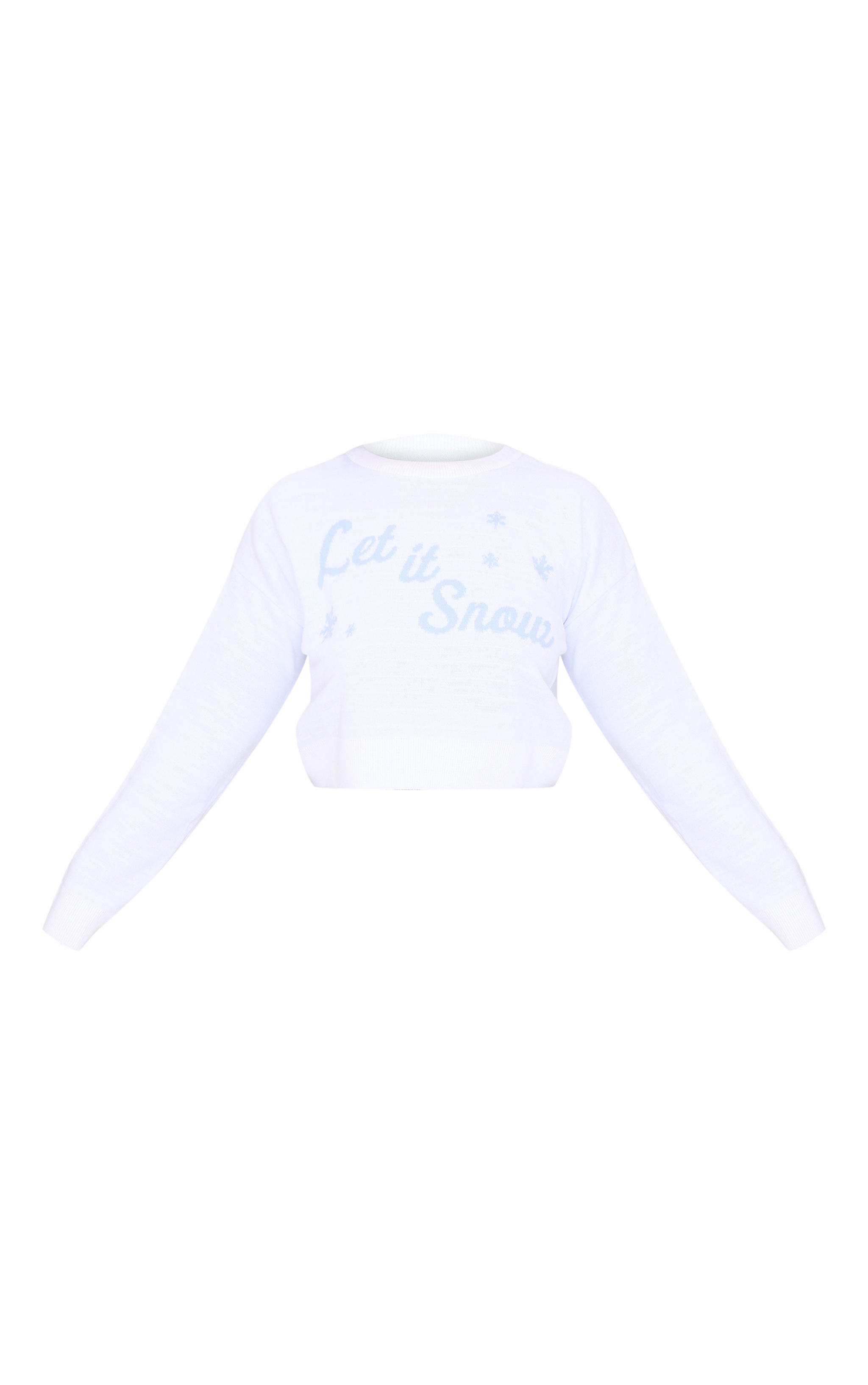 Plus White Let It Snow Cropped Christmas Jumper image 5
