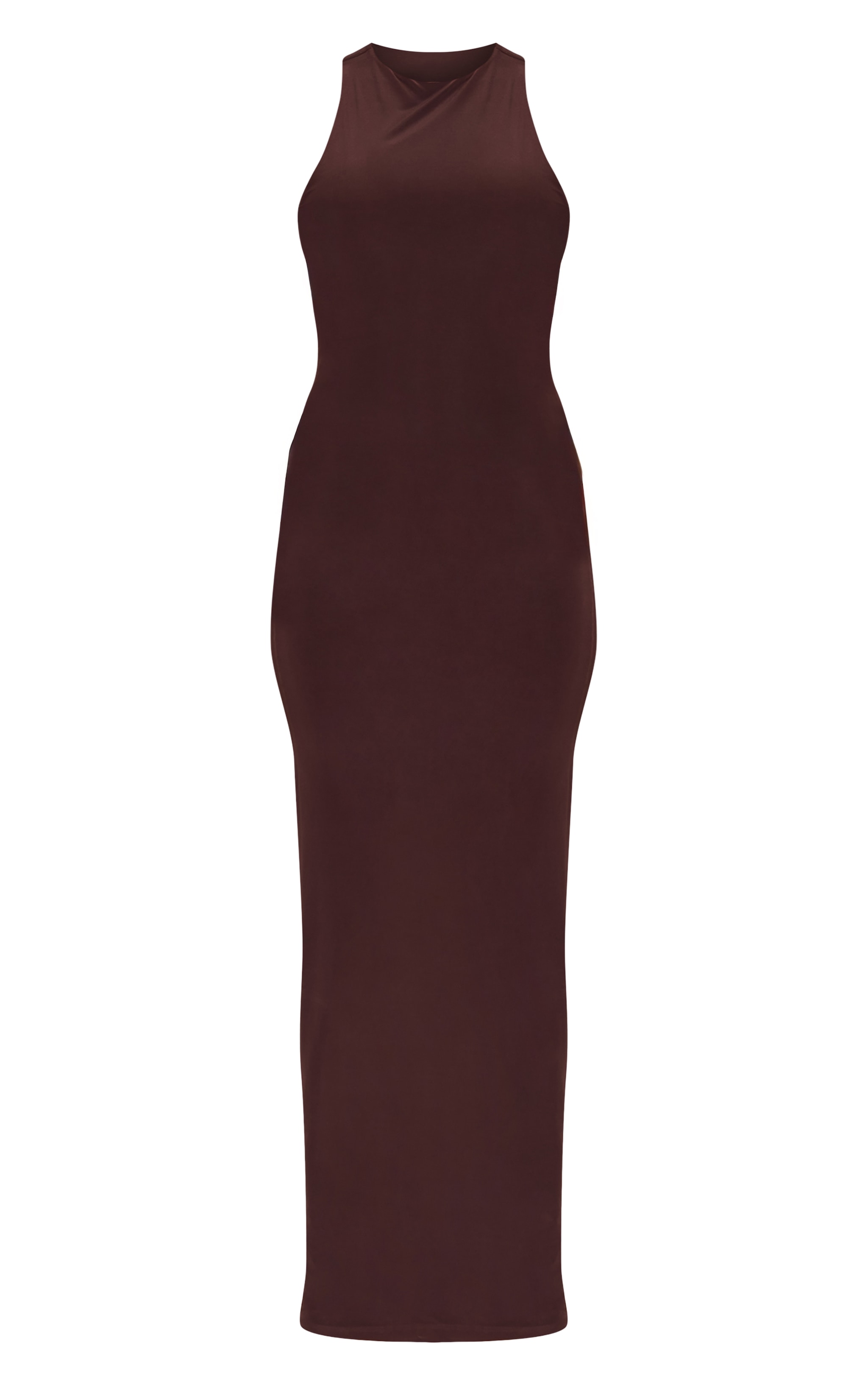 Robe longue moulante chocolat à dos torsadé image 5