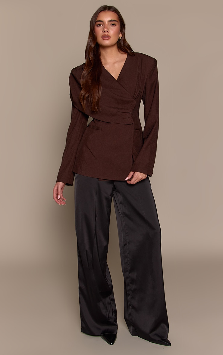 Bitter Chocolate Shoulder Drape Cinch Blazer image 3