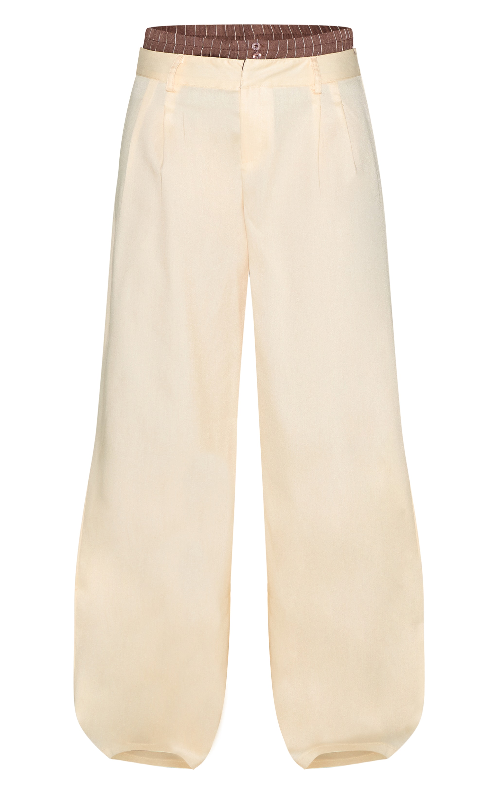Butter Yellow Woven Contrast Stripe Boxer Detail Straight Leg Pant image 5